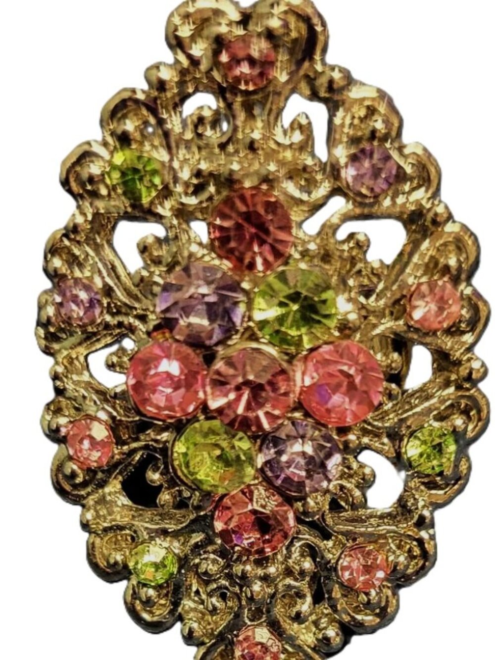 Vintage Multicolor adjustable costume jewelry band ring